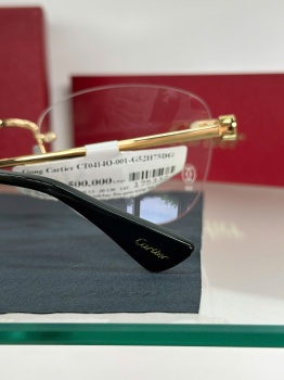 Gọng kính khoan Cartier mạ vàng mã CT04140.001